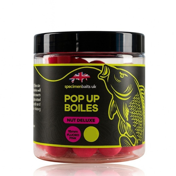 Specimen Baits - Pop Up Boilies Nut Deluxe Fluorocent Pink Specimen Baits - Pop Up Boilies Nut Deluxe Fluorocent Pink