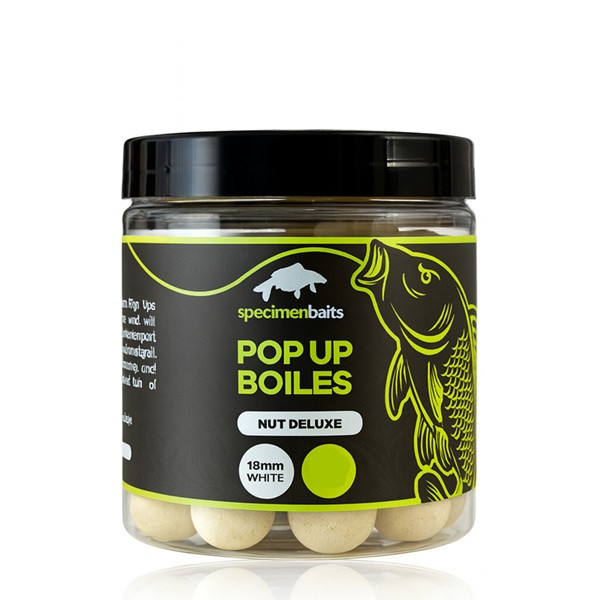 Specimen Baits - Pop Up Boilies Nut Deluxe White Specimen Baits - Pop Up Boilies Nut Deluxe White