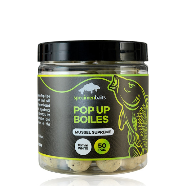 Specimen Baits - Pop Up Boilies Mussel Supreme White Specimen Baits - Pop Up Boilies Mussel Supreme White