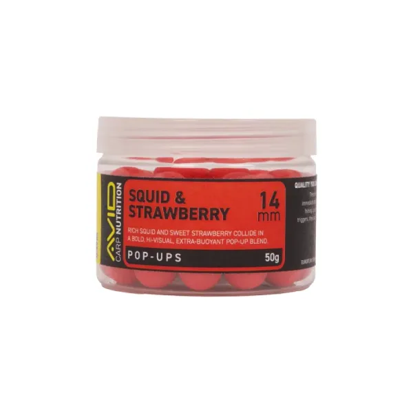 Avid Carp - Squid & Strawberry Pop-up Red 14mm